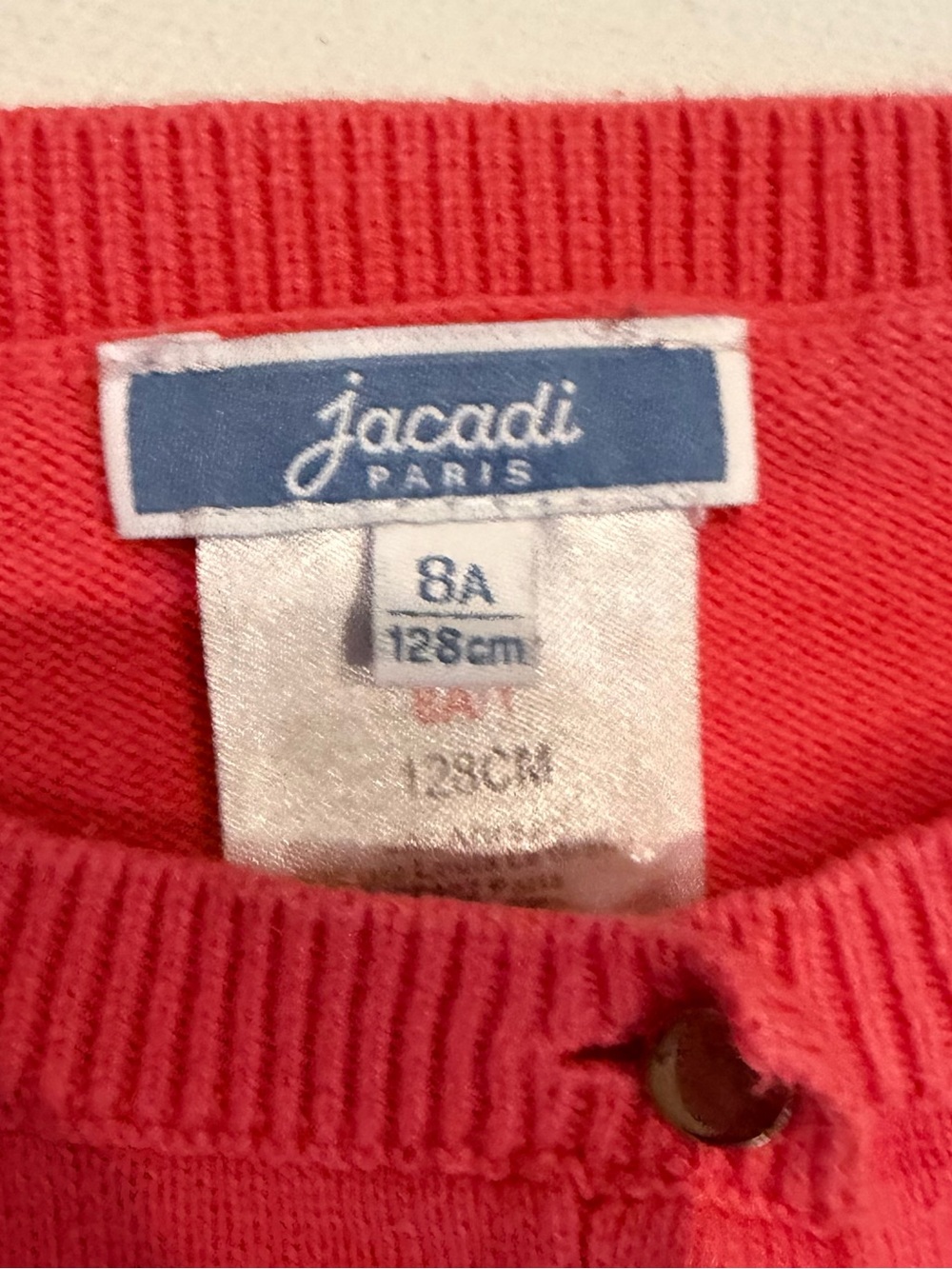 Jacadi Paris Bundle 2 Shirts & 2 Cardigans Girl’s Sz 8 White Red & Blue Colors - Picture 7 of 10